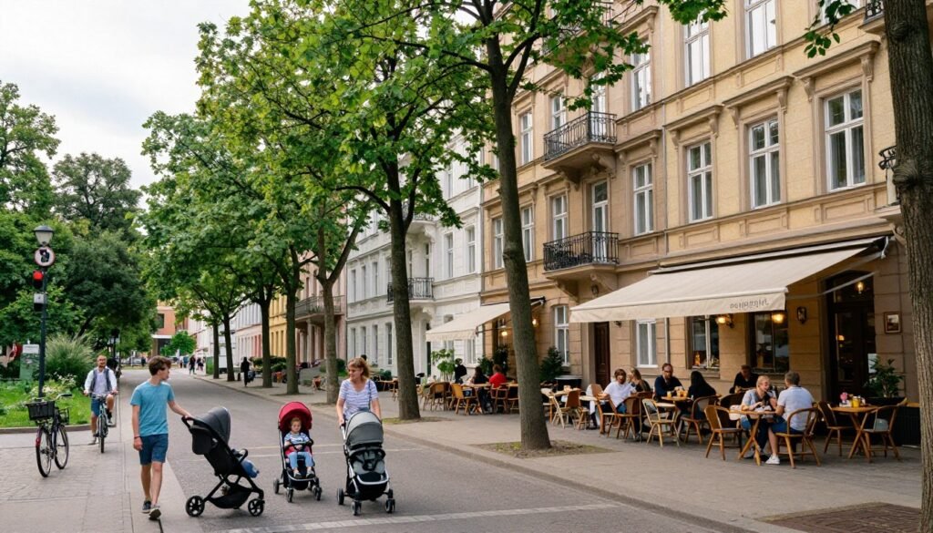 The Best Things to Do in Berlin 30 Prenzlauer Berg tree-lined street with historic buildings and family-friendly cafes