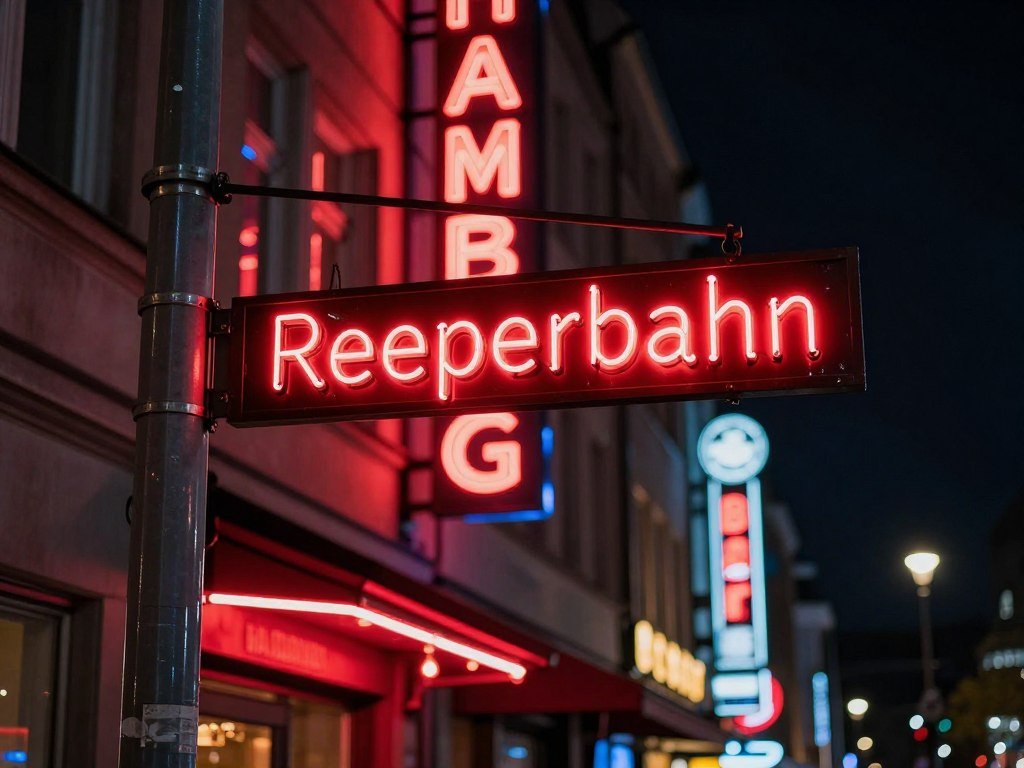 The Best Things to Do in Hamburg 15 Reeperbahn red light district street sign and neon lights at night