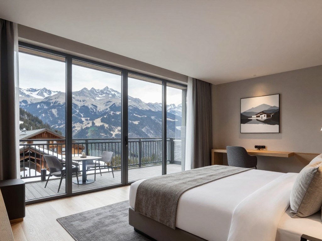 The Best Hotels in Vaduz 3 Residence Hotel Vaduz modern room interior with mountain views