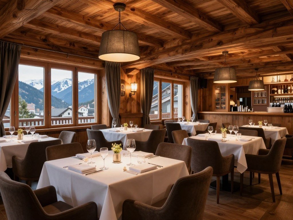 Restaurant Höfle interior dining room with elegant table settings