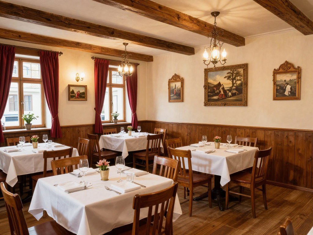 Restaurant Rössle traditional German-Austrian dining room in Schaan