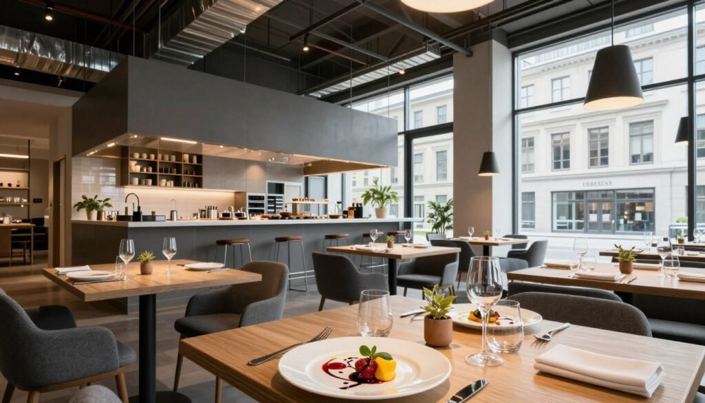 Restaurant Steinhalle modern casual dining space