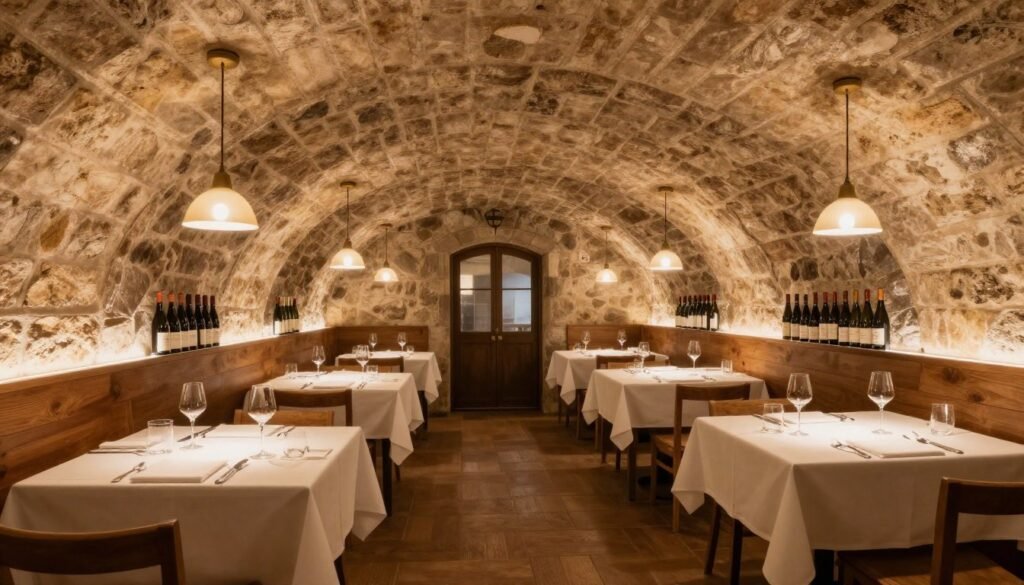 Restaurant Wein und Sein historic vaulted cellar dining room