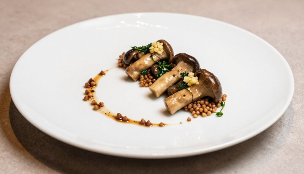 Restaurant Zoe vegetarian fine dining dish with artistic plating