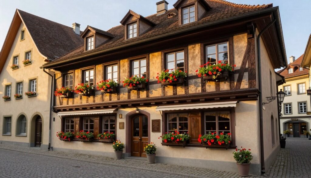 Restaurant Zur Gedult historic building exterior in Burgdorf