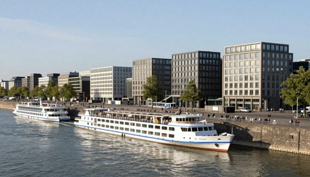 Rhine River waterfront with hotels
