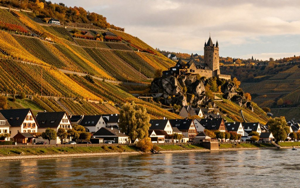 The Best Things to Do in Cologne 34 Rhine Valley vineyard terraces and castle view from river cruise