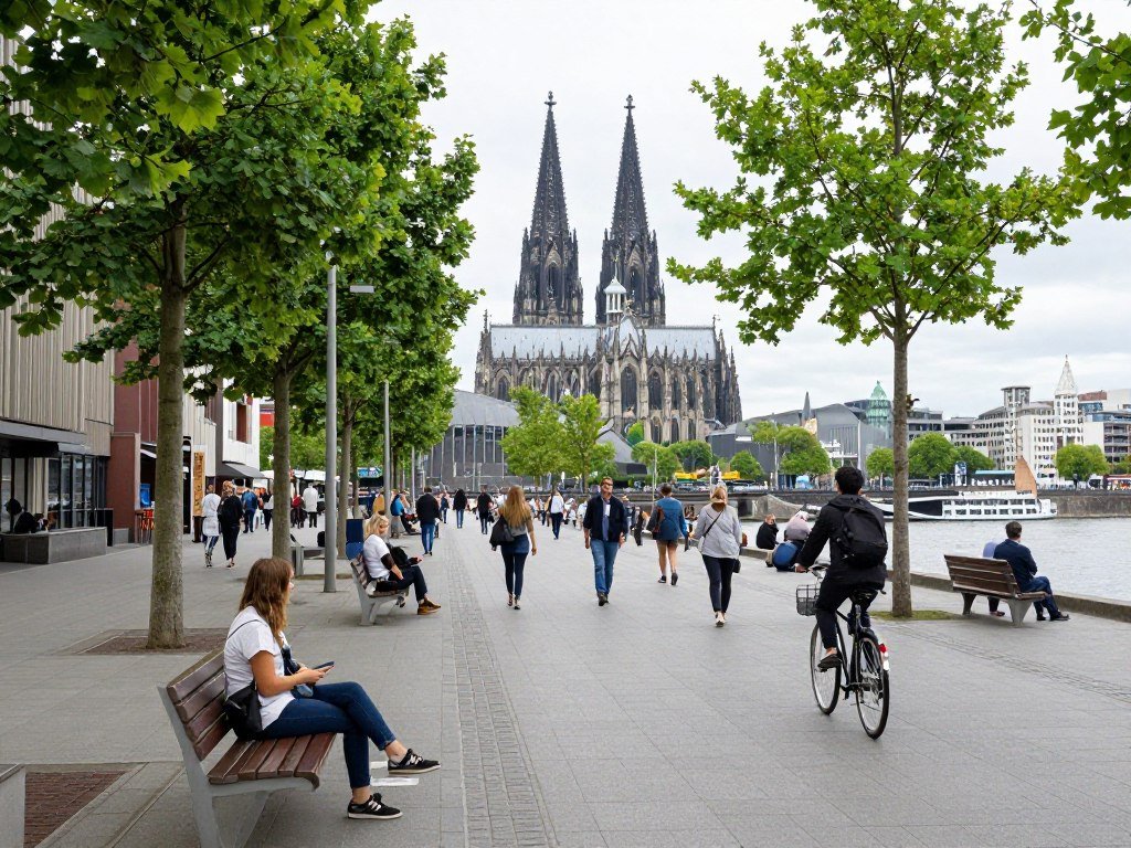 Riverside promenade Cologne