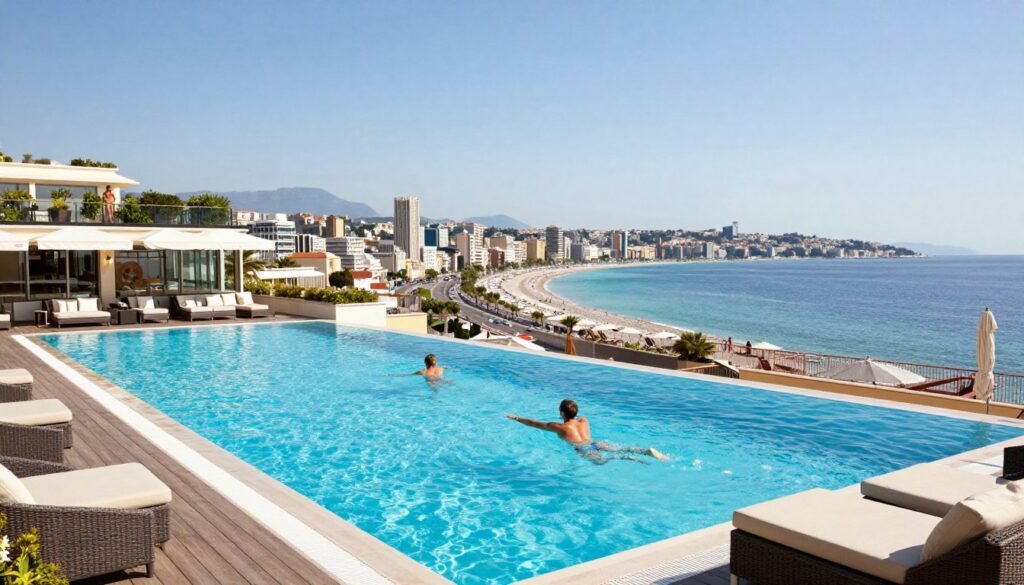 The Best Hotels in Nice 2 Rooftop pool at Anantara Plaza Nice with panoramic city and sea views