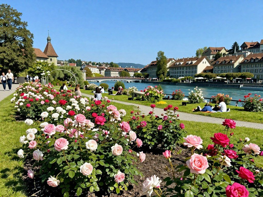 The Best Things to Do in Bern 9 Rose Garden park in Bern with panoramic city views and blooming roses