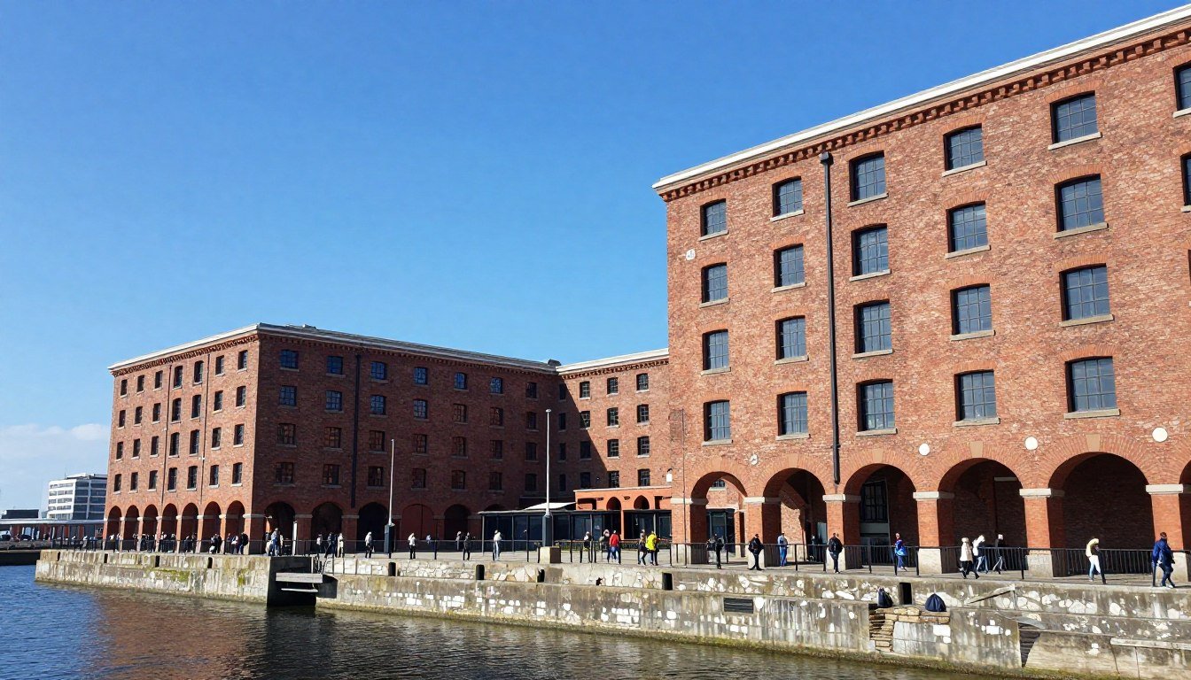 Royal Albert Dock in Liverpool with historic buildings and waterfront