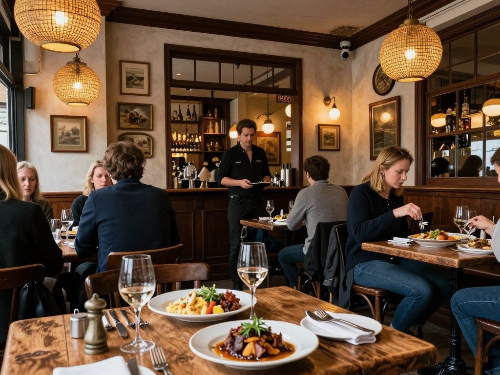The Best Restaurants in Brussels 14 Rustic interior of Fin de Siècle restaurant with wooden tables