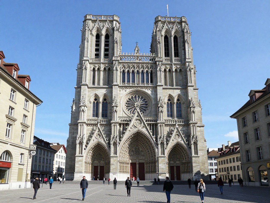 Saint-Pierre Cathedral in Geneva Old Town with archaeological site