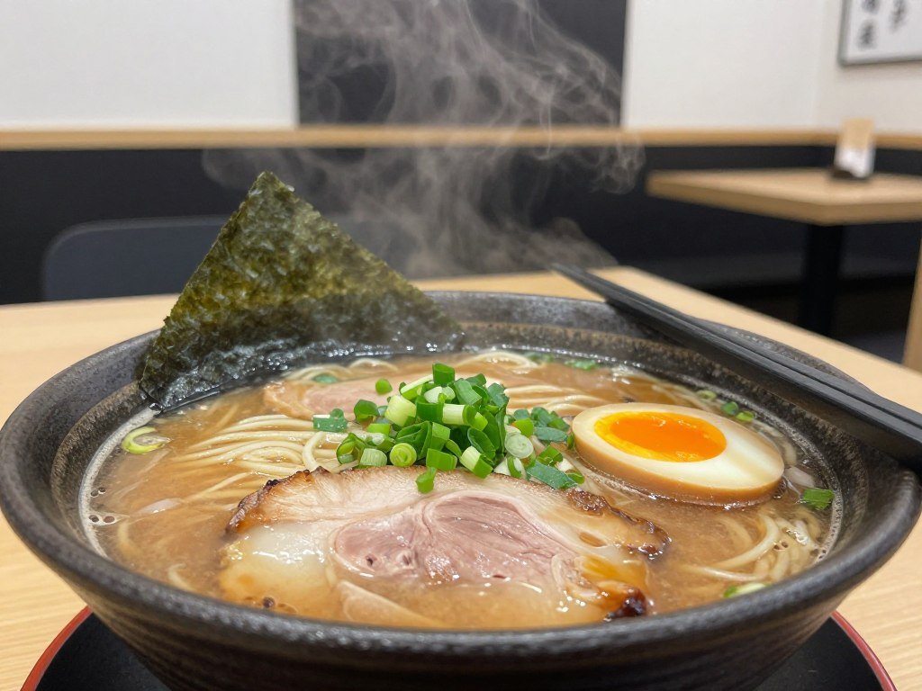Best Restaurants in Utrecht Netherlands 4 Steaming bowl of ramen at Sanju Ramen restaurant in Utrecht Netherlands