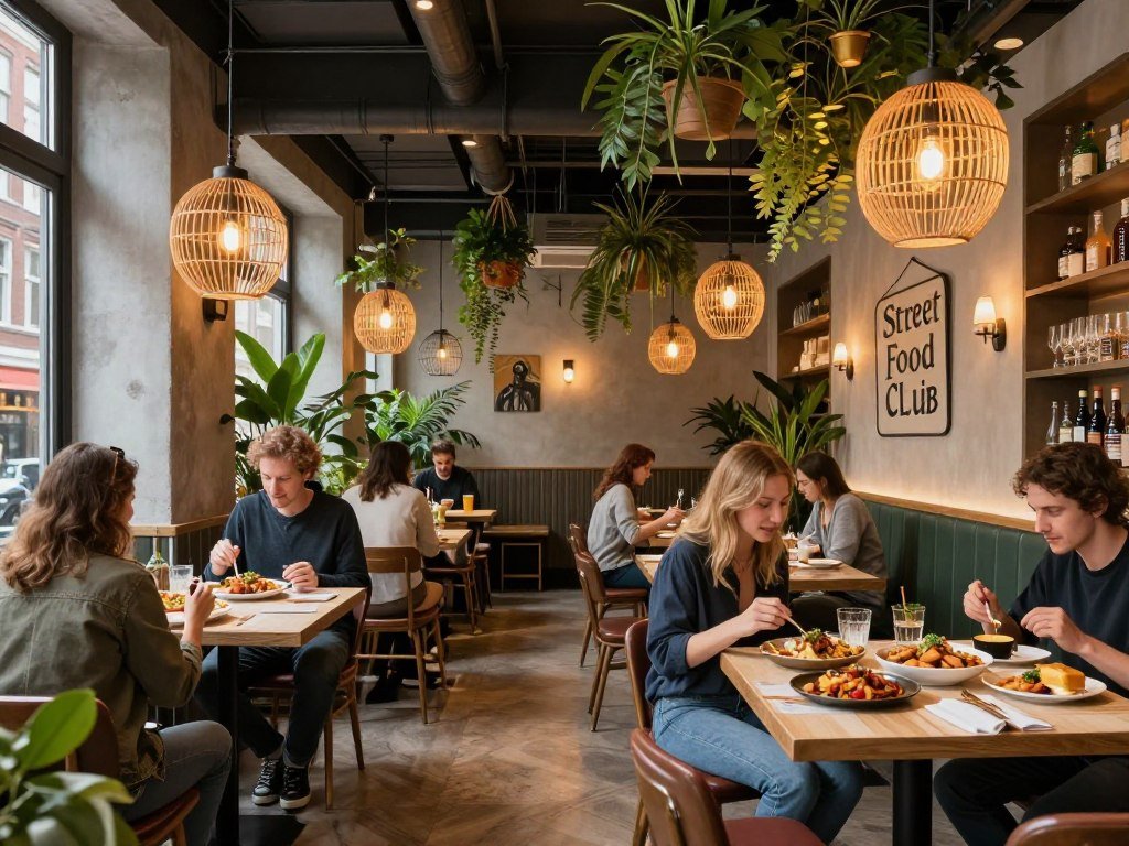 Best Restaurants in Utrecht Netherlands 11 Stylish interior of Street Food Club restaurant in Utrecht Netherlands