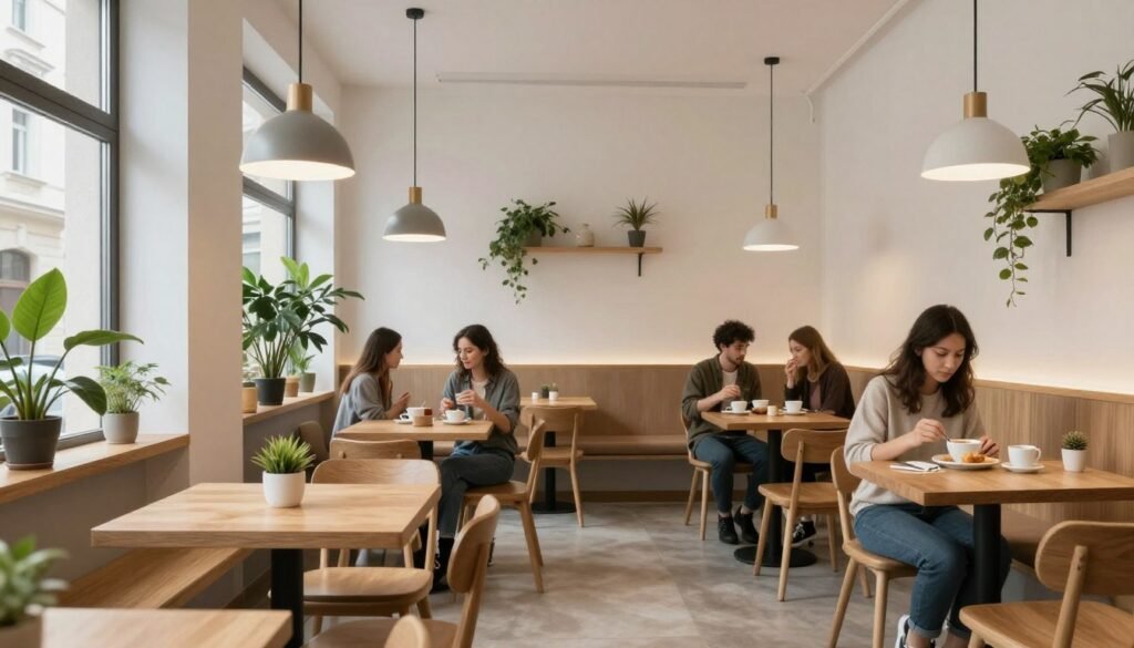 The Best Things to Do in Linz 8 Stylish interior of a modern cafe in Linz with people enjoying coffee