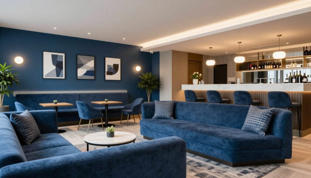 Stylish lobby lounge at Motel One London - Tower Hill, one of the best value hotels in London England