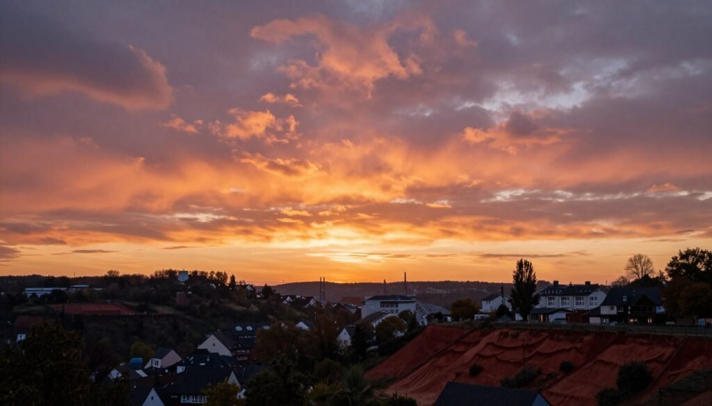 The Best Things to Do in Differdange 34 Sunset view over Differdange with red earth landscape