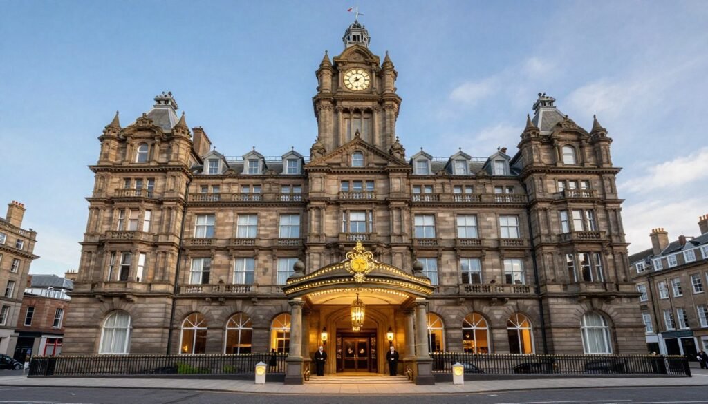 The Balmoral Hotel in Edinburgh Scotland with its iconic clock tower