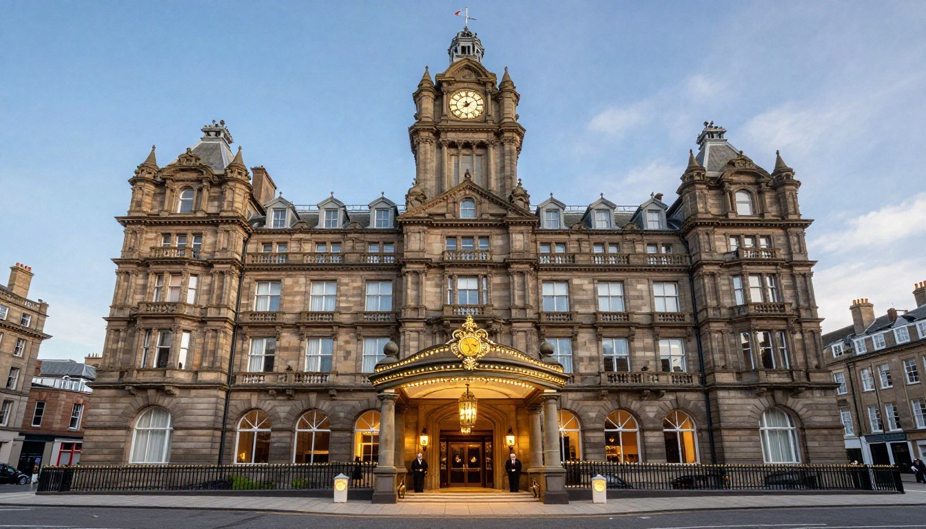 The Balmoral Hotel in Edinburgh Scotland with its iconic clock tower