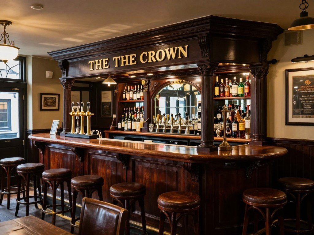 The Crown pub in Birmingham town centre with its traditional pub atmosphere