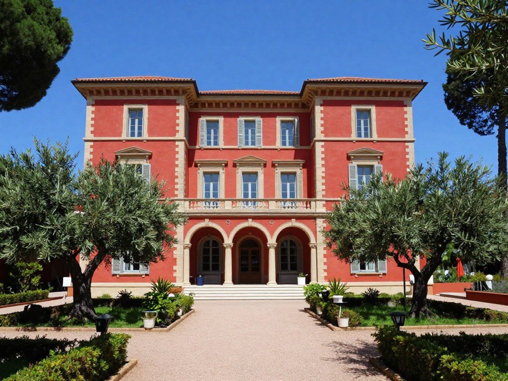 The Matisse Museum in Nice with its distinctive red ochre exterior - things to do in Nice