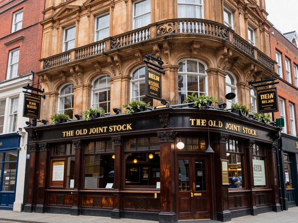The Old Joint Stock pub in Birmingham town centre with its ornate Victorian architecture