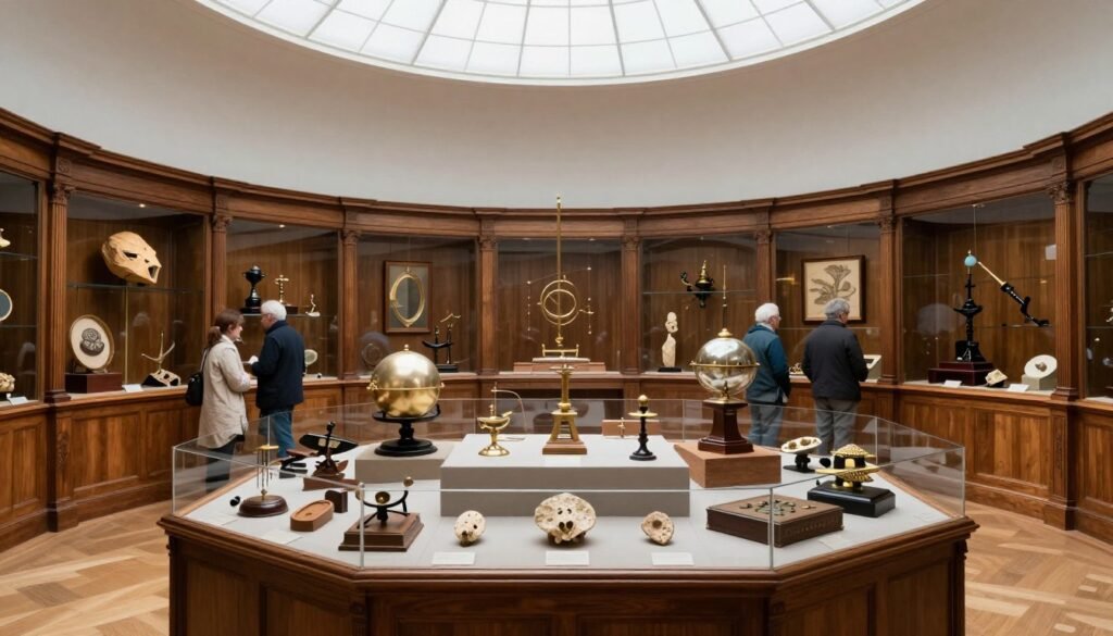 The Oval Room in Teylers Museum with its historic scientific instruments and artifacts