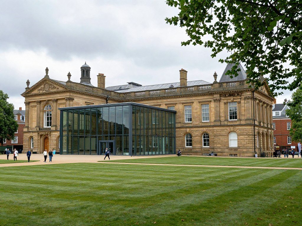 The Whitworth Art Gallery surrounded by its beautiful park setting