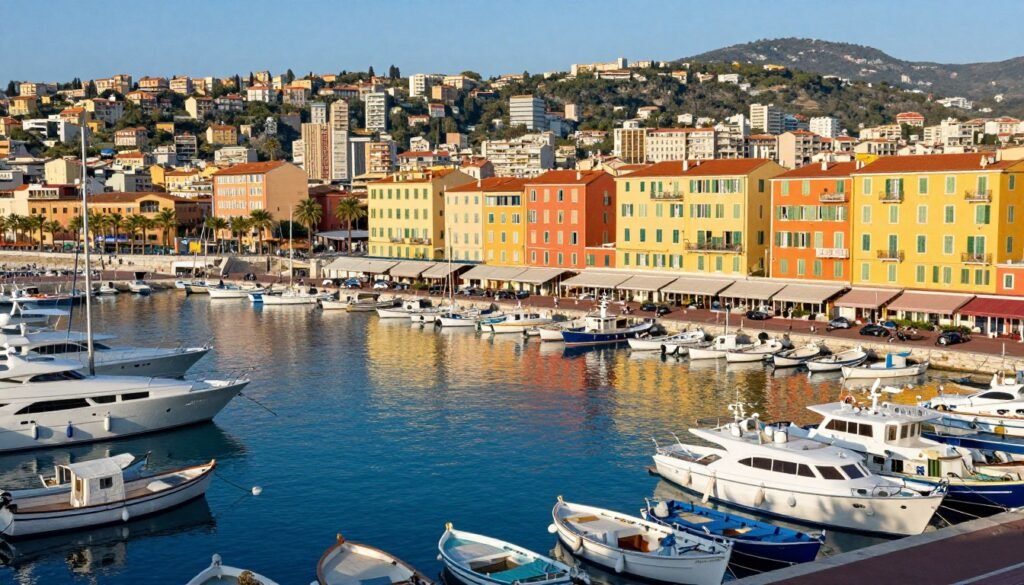 The colorful Port of Nice with boats, yachts and traditional buildings with pastel facades - things to do in Nice