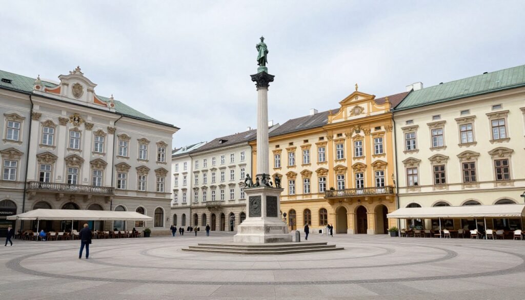 The Best Things to Do in Linz 4 The colorful baroque buildings surrounding Hauptplatz (Main Square) in Linz Old Town