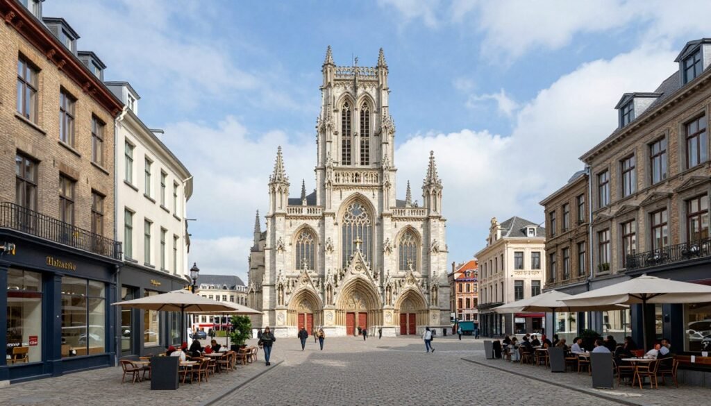 The Best Things to Do in Brussels 6 The elegant Sablon neighborhood in Brussels with the Church of Our Lady of Sablon