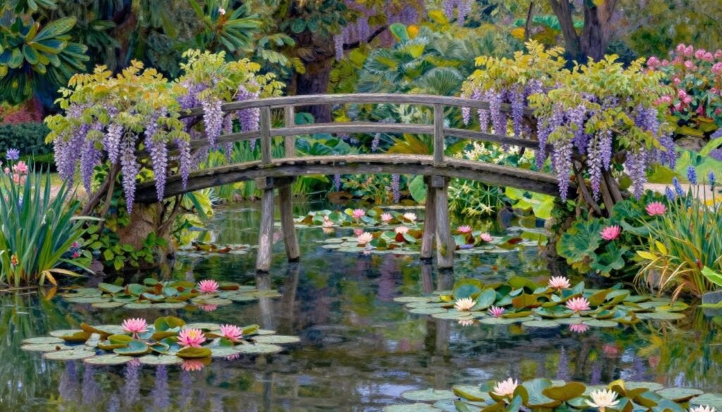 The Best Things to Do in Paris 9 The famous Japanese bridge and water lily pond at Monet's Garden in Giverny - popular day trip from Paris