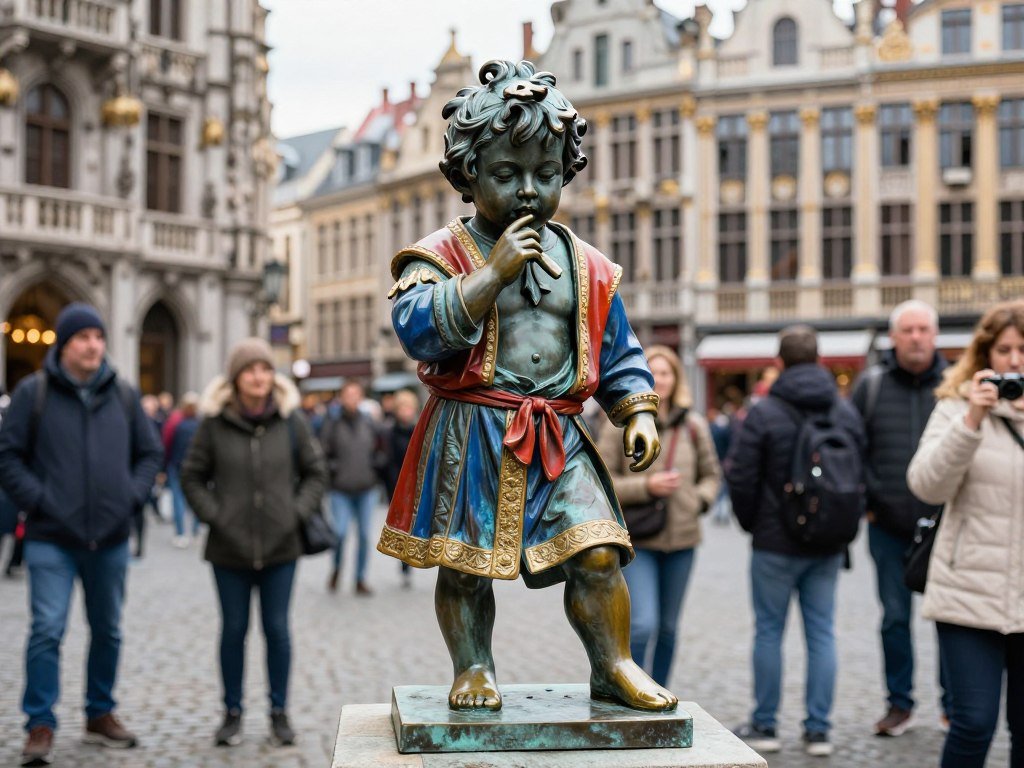 The Best Things to Do in Brussels 2 The famous Manneken Pis statue in Brussels wearing one of its many costumes
