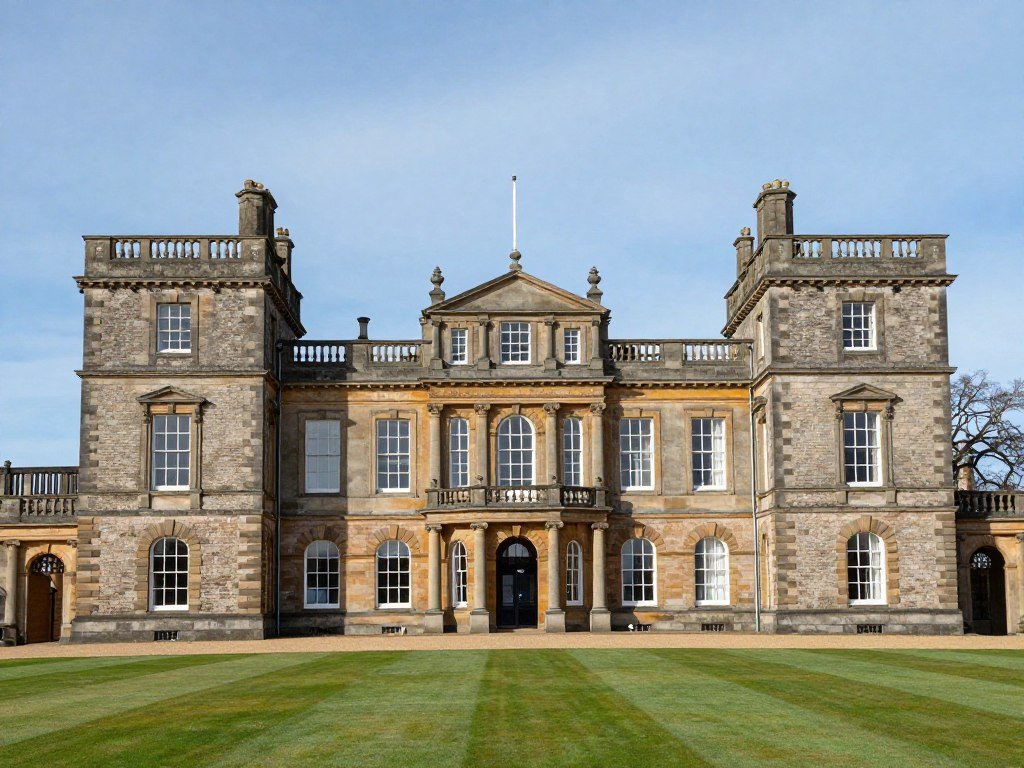 The grand exterior of Hopetoun House near Edinburgh Dundas Castle