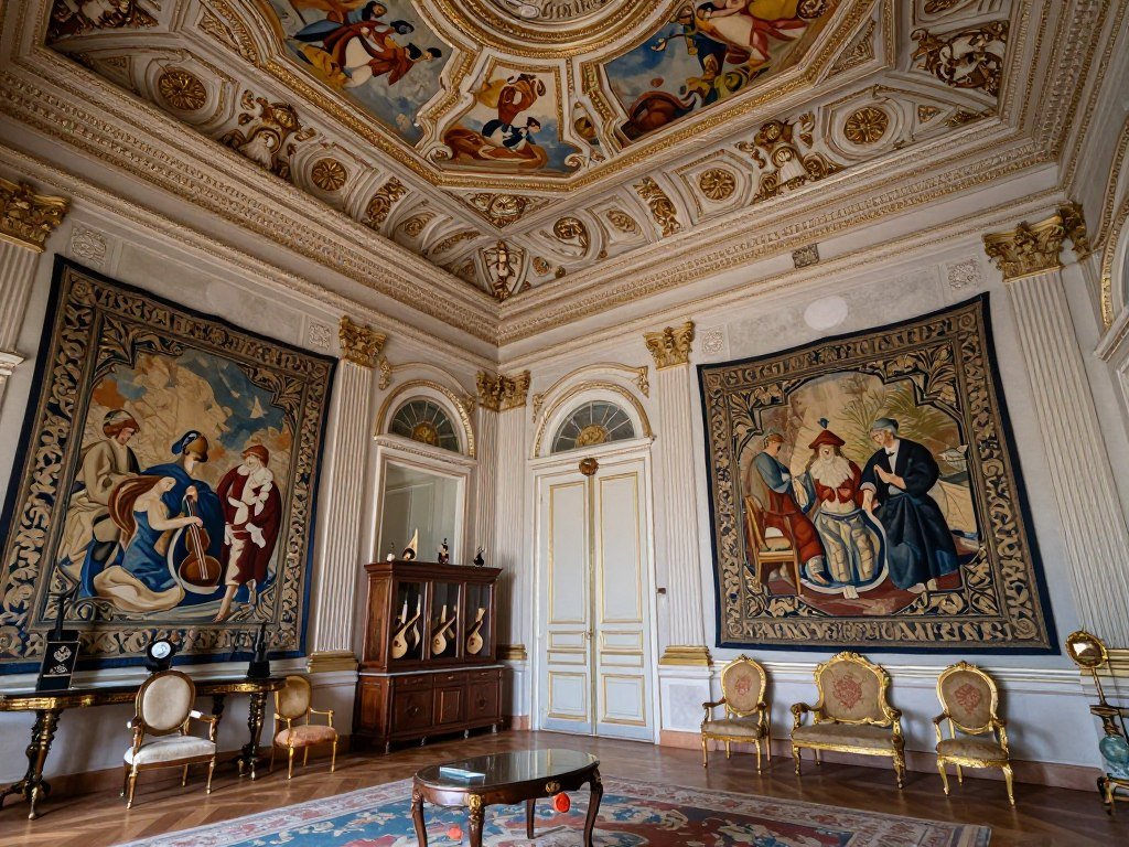 The ornate interior of Palais Lascaris showcasing baroque architecture and period furnishings - things to do in Nice