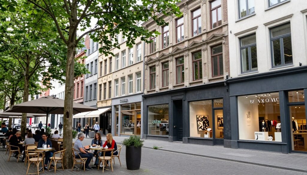 The trendy Zuid district in Antwerp with its art galleries, cafes and stylish architecture