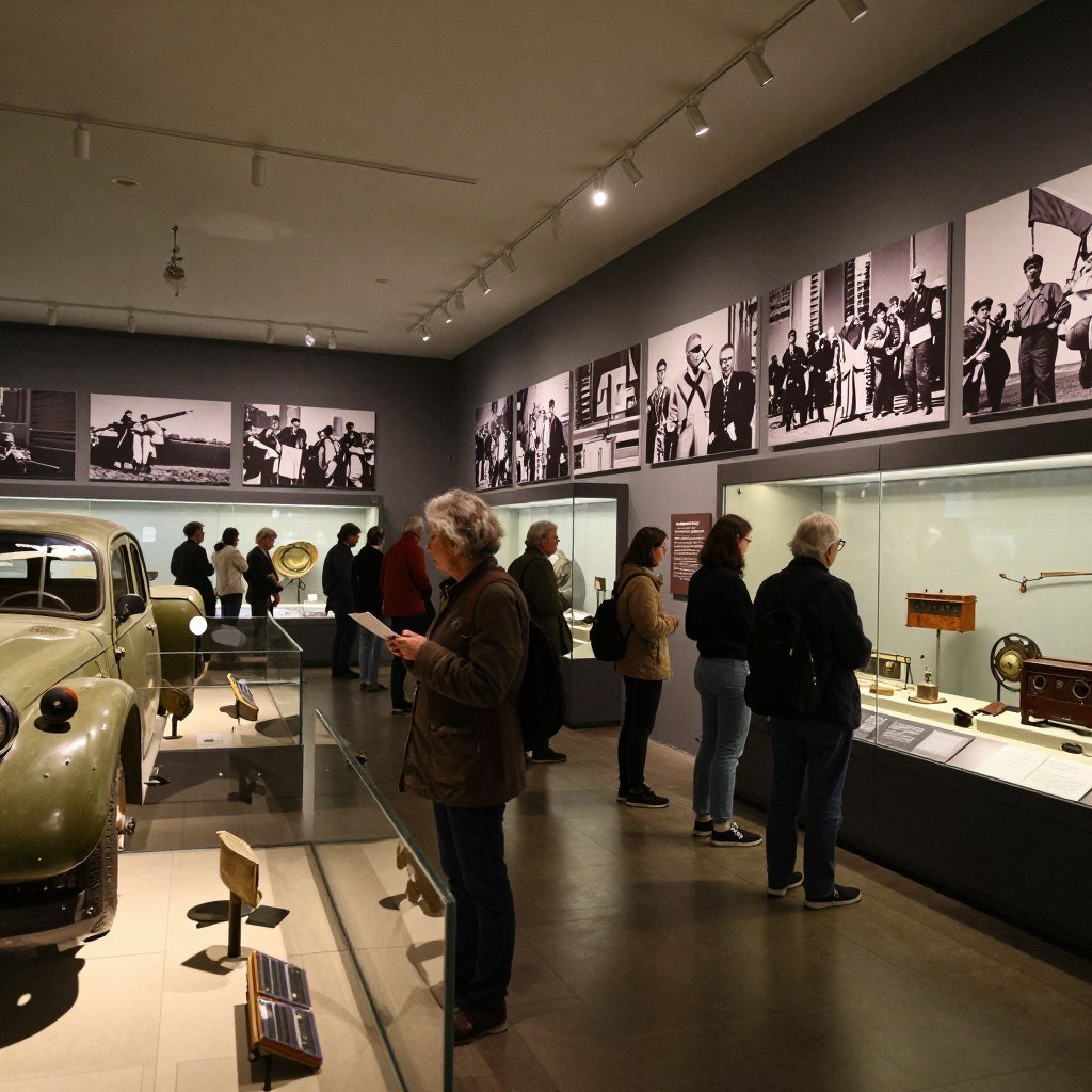 The Best Things to Do in Berlin 5 Tourists examining Cold War displays at Checkpoint Charlie Museum