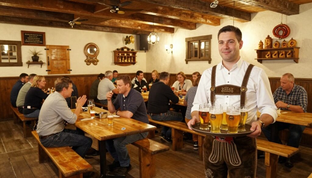 The Best Things to Do in Cologne 23 Traditional Cologne brewery interior with Kölsch beer glasses and server