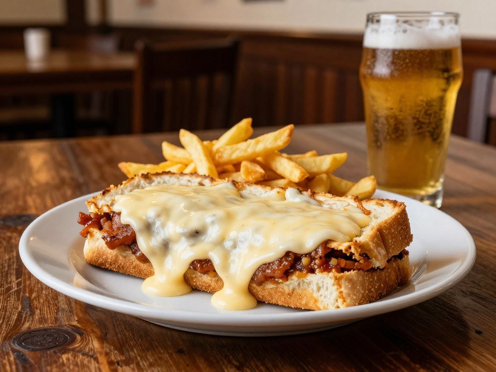 Traditional Portuguese francesinha dish