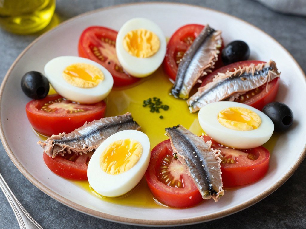 Traditional Salade Niçoise with fresh vegetables, tuna, eggs, olives and olive oil - things to do in Nice