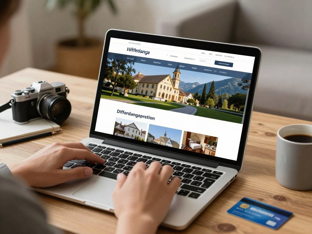 Traveler booking hotel online for Differdange stay