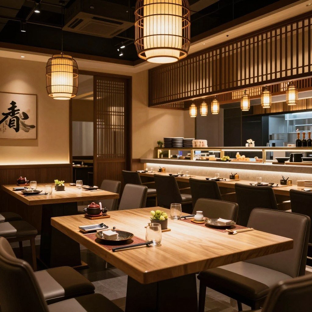 Umisaqi restaurant interior with Asian-inspired decor