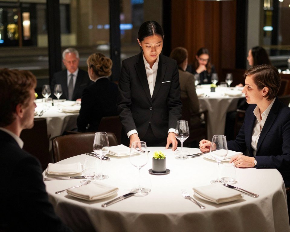 Upscale business dinner setting in Geneva