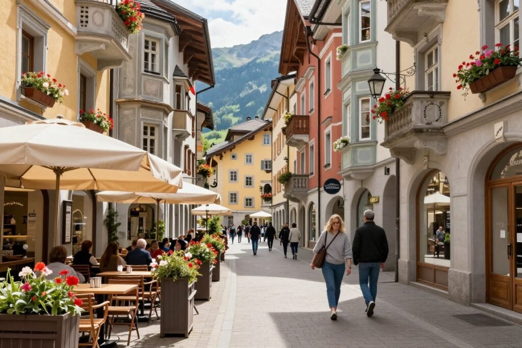 The Best Hotels in Vaduz 8 Vaduz pedestrian zone with shops and outdoor cafes