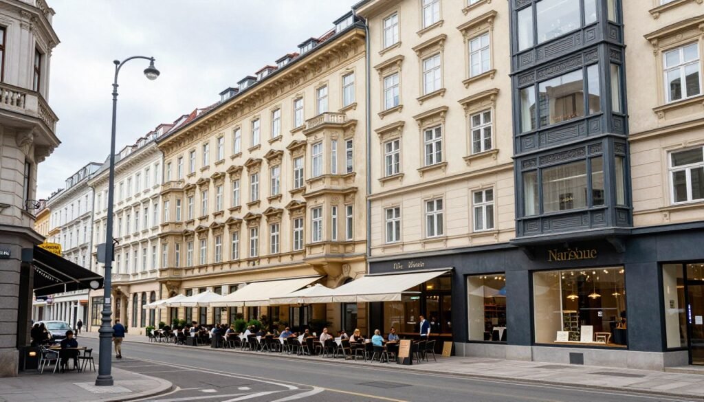 View of Vienna's 7th district (Neubau) showing proximity to top restaurants in Vienna