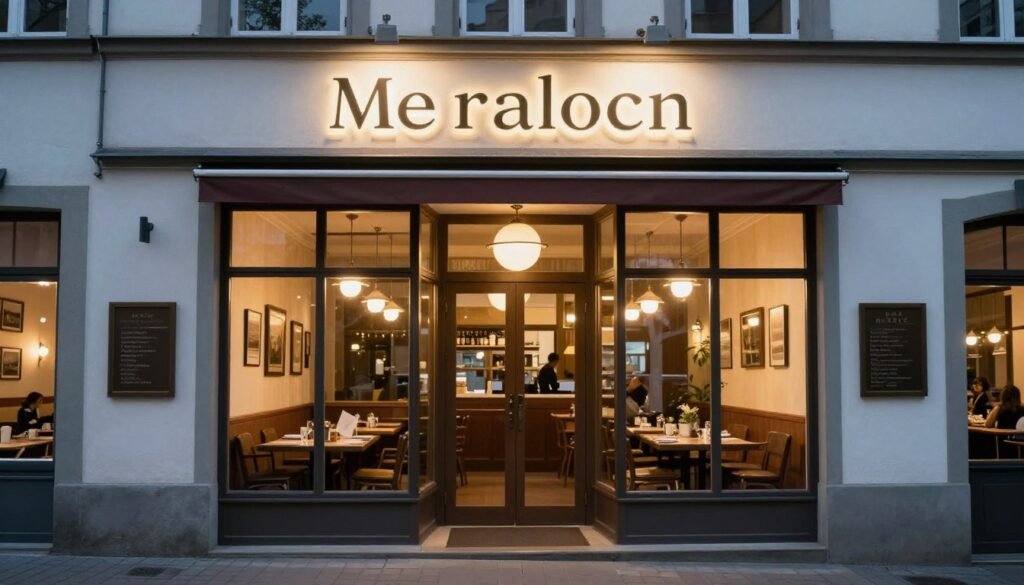 Welcoming entrance to popular restaurant in Schaan inviting visitors