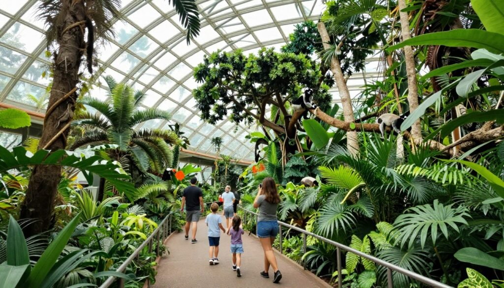 Zoo Zurich Masoala Rainforest Hall with tropical vegetation