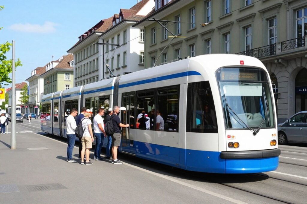 Zurich tram system and public transportation network