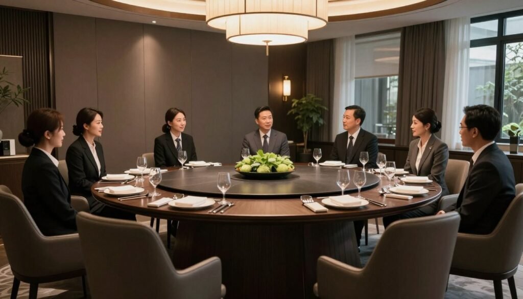 business dinner setting